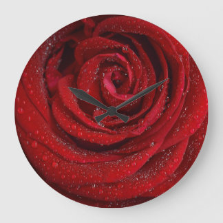 Reloj de pared acrílico Rosa Roja
