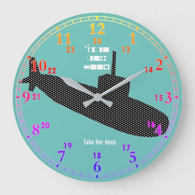Reloj de pared acrílico submarino (Anverso)