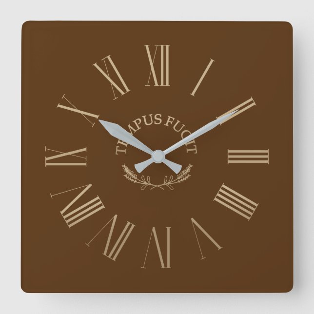 Reloj de pared acrílico Tempus Fugit Brown (Anverso)