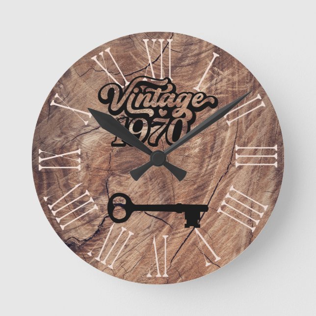 Reloj de pared acrílico vintage de 1970 (Anverso)