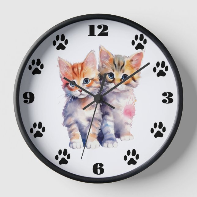 Reloj de pared acuático para gatitos caprichosos (Anverso)