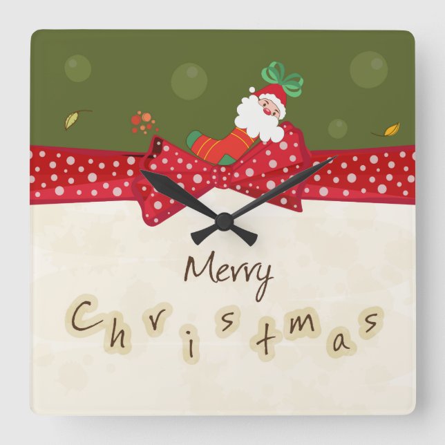 Reloj de pared adorable del navidad (Anverso)