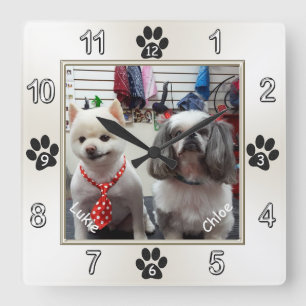 Reloj de pared adorable del perro con SU FOTO y
