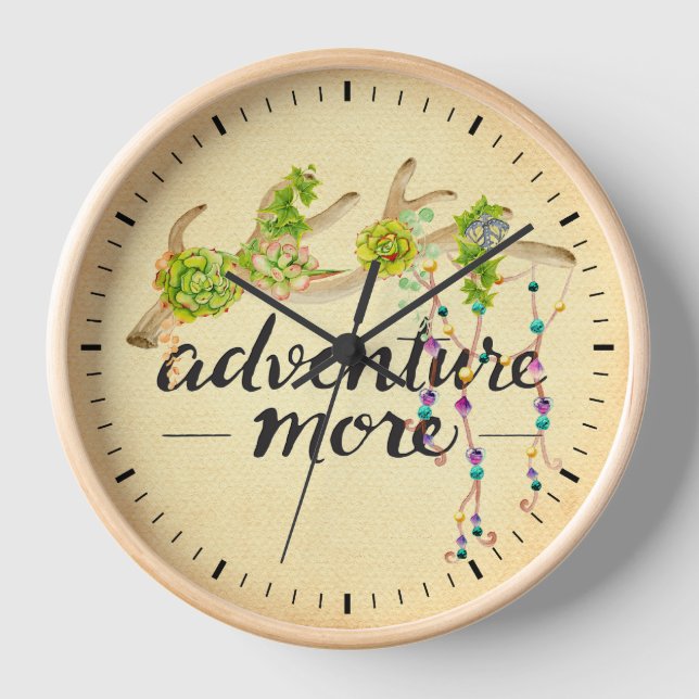 Reloj De Pared Adventure More Boho Antler (Anverso)