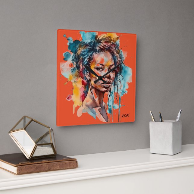 Reloj de pared afroamericano (Oficina)