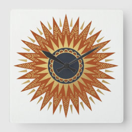 Reloj de pared Afrohemiano ráfaga de sol geométric