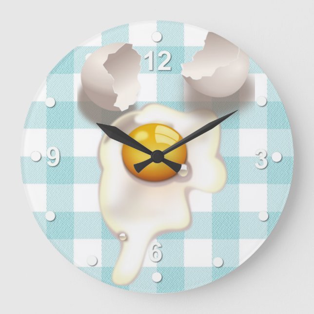 Reloj de pared agrietado de la cocina del huevo de (Anverso)
