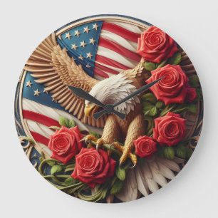 Reloj de pared águila americana patriótica