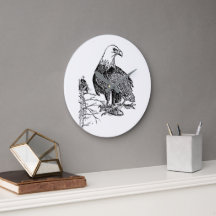 Reloj de pared águila calva vintage – Ilustración
