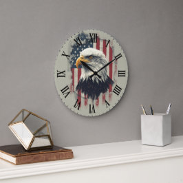 Reloj de pared Águila Patriótica Decoración EE. UU