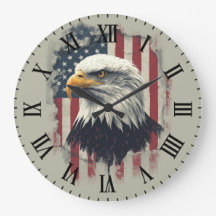 Reloj de pared Águila Patriótica Decoración EE. UU