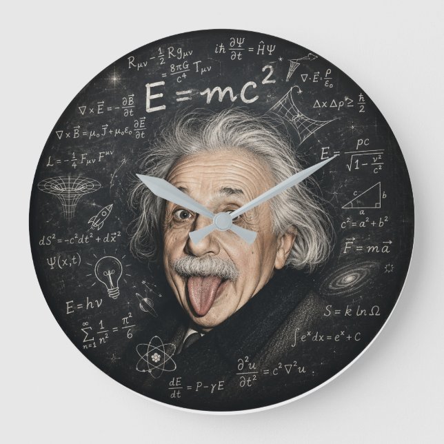 Reloj de pared Albert Einstein | Caos de física y  (Anverso)