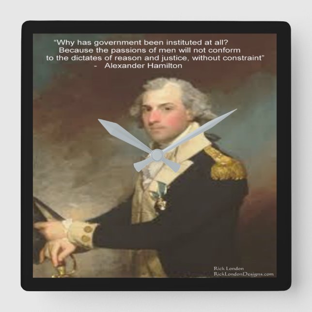 Reloj de pared Alexander Hamilton y "Por qué el go (Anverso)