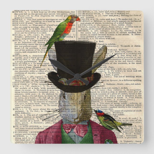 Reloj de pared alterado página antigua del libro (Anverso)