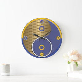 Reloj de pared amarillo azul Yang