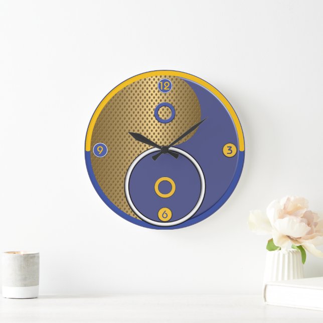 Reloj de pared amarillo azul Yang (Hogar)