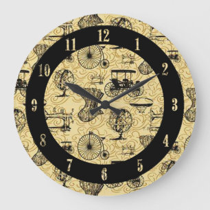Reloj de pared amarillo del modelo de Steampunk