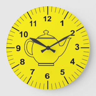 Reloj de pared amarillo grande de encargo de la