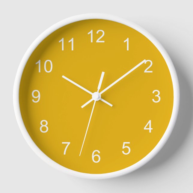 Reloj de pared amarillo mostaza (Anverso)