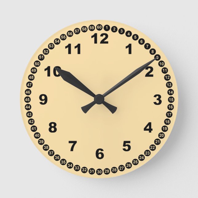 Reloj de pared amarillo y negro cálido (Anverso)