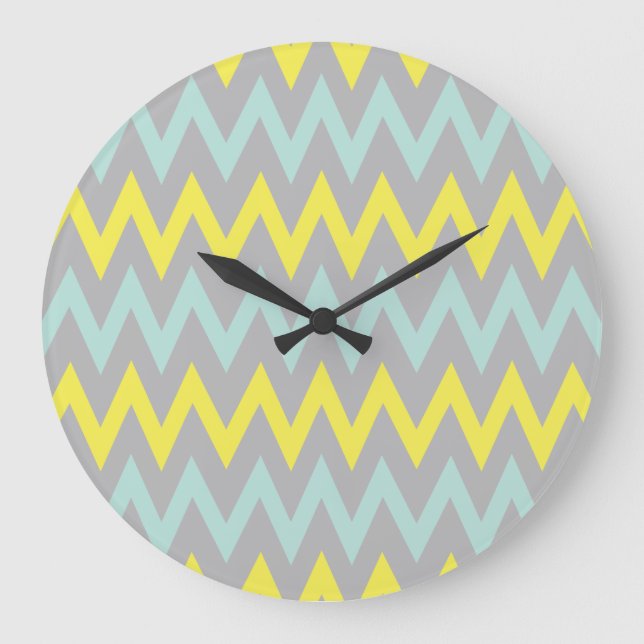 Reloj de pared amarillo y turquesa (Anverso)