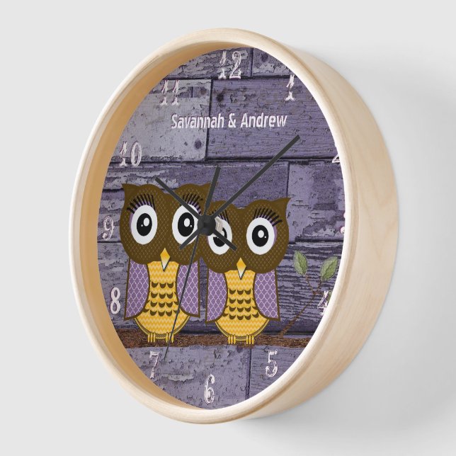 Reloj De Pared Amo a las Aves Amas Rústicas Personalizadas (Ángulo)
