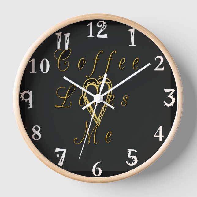 Reloj De Pared Amo el café (Anverso)