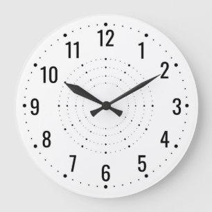 Reloj de pared analógico blanco con números y mane