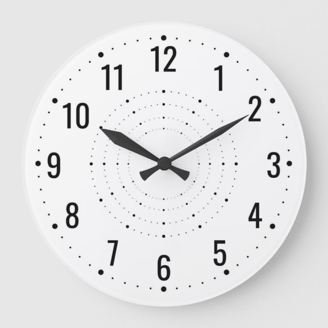 Reloj de pared analógico blanco con números y mane (Anverso)