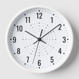 Reloj de pared analógico blanco con números y mane