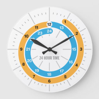 Reloj de pared analógico de 24 horas