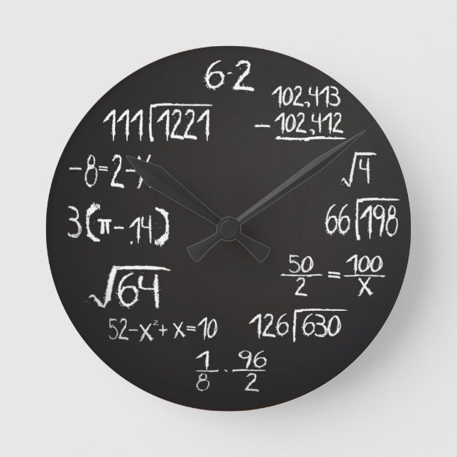 Reloj de pared análogo de la matemáticas oficial (Anverso)
