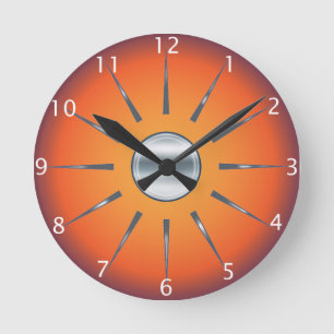Reloj de pared anaranjado rojo rústico