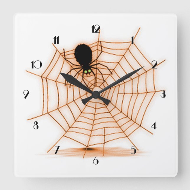 Reloj de pared anaranjado y blanco del Web de (Anverso)