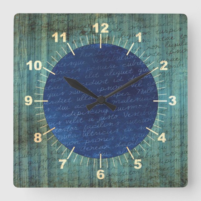 Reloj de pared angustiado por escritura de madera (Anverso)