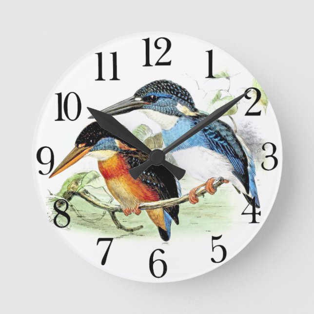 Reloj de pared animal de la fauna del pájaro del (Anverso)
