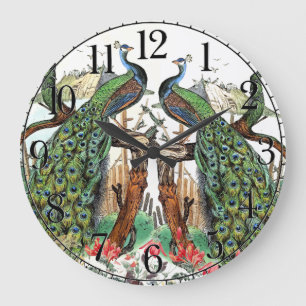 Reloj de pared animal de la flor de la fauna del