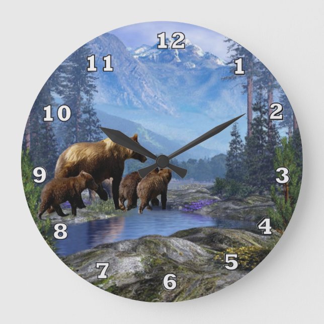 Reloj de pared animal de los grisáceos de la (Anverso)