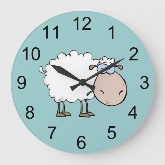 Reloj de pared animal de oveja bebé (Anverso)