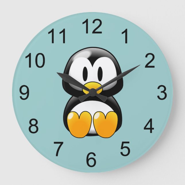 Reloj de pared animal de pingüino (Anverso)