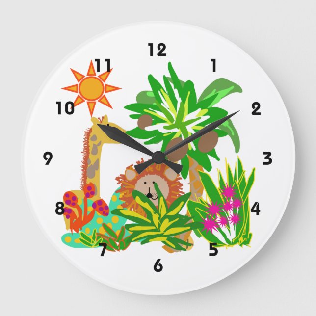 Reloj de pared animal del safari (Anverso)