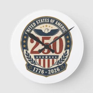 Reloj de pared Aniversario 250 de América 1776-202