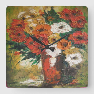 Reloj de pared Ann Hayes Pintura de la mezcla de f