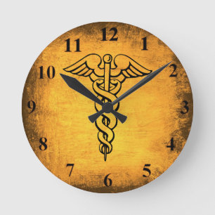 Reloj de pared antiguo de Caduceus