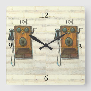 reloj de pared antiguo de los teléfonos de pago