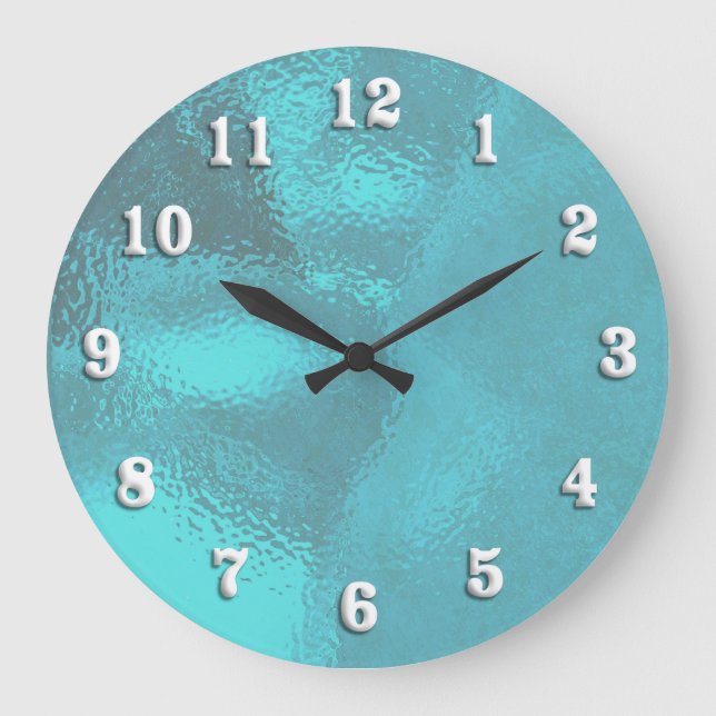 Reloj de pared Aqua Blue Glass (Anverso)