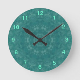 Reloj de pared Aqua Swirls Kaleidoscope