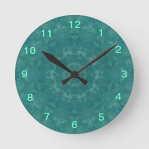 Reloj de pared Aqua Swirls Kaleidoscope