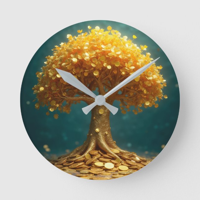 Reloj de pared árbol del dinero (Anverso)
