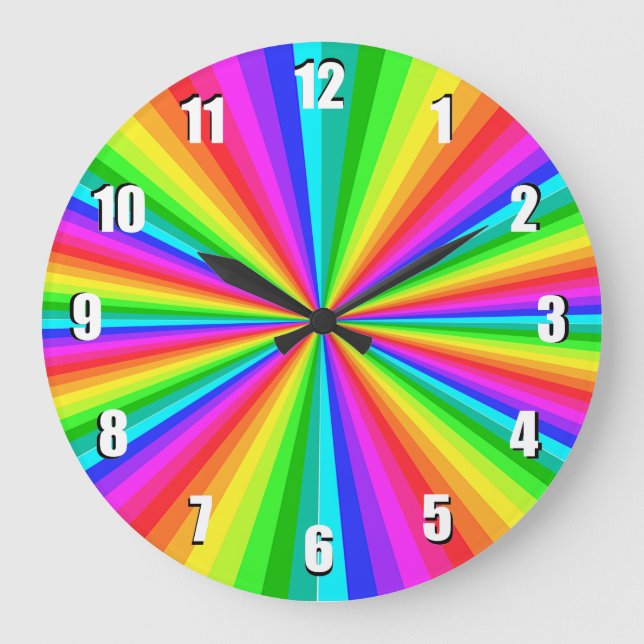 Reloj de pared arco iris con color arcoiris (Anverso)